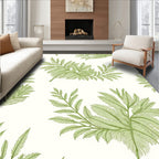 Green Botanical Fern Pattern Rug