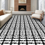 Bold Black and White Geometric Design Rug