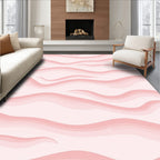 Pastel Pink Layered Wave Pattern Rug