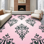 Elaborate Floral Scroll Pattern Rug
