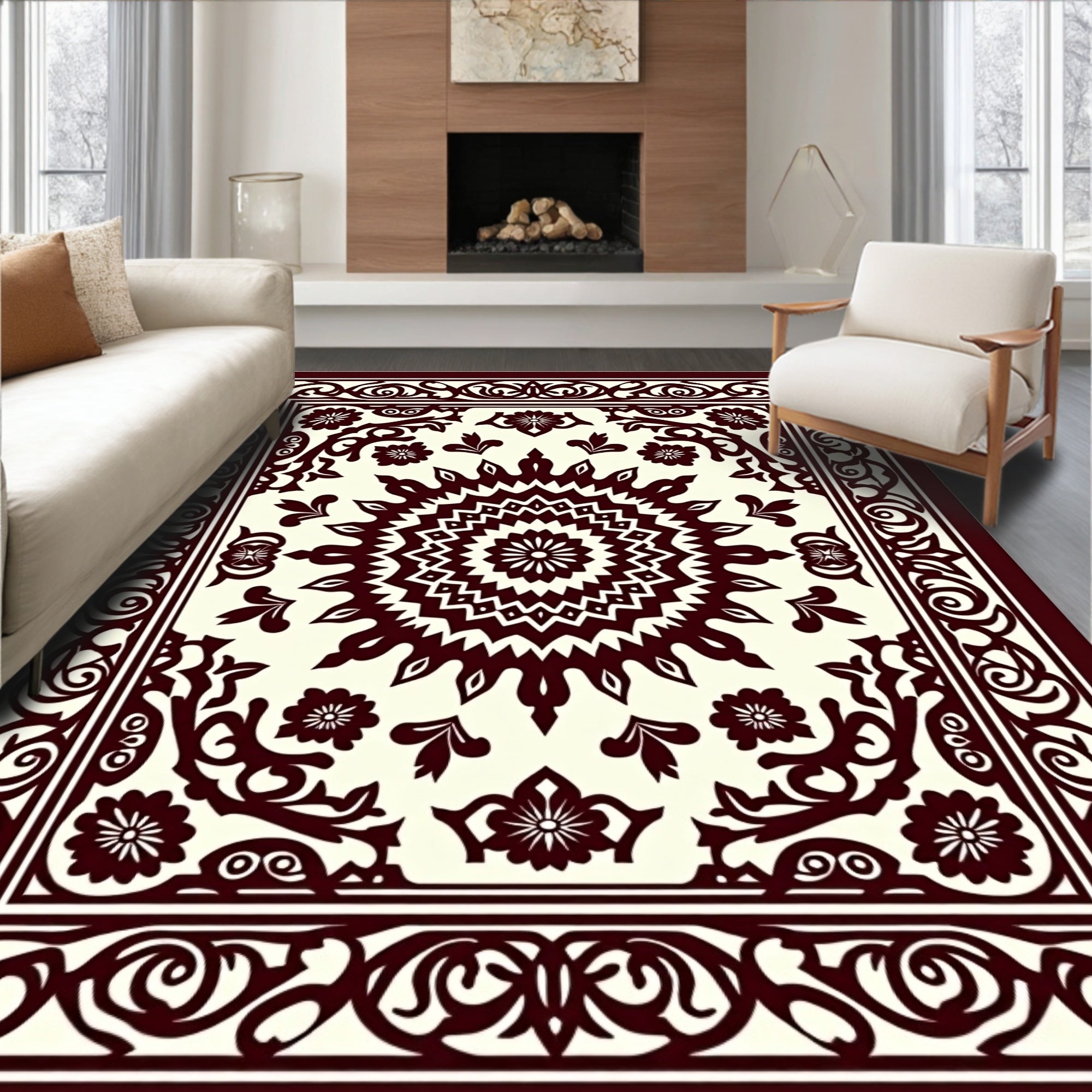 Classic Floral Mandala Design Rug