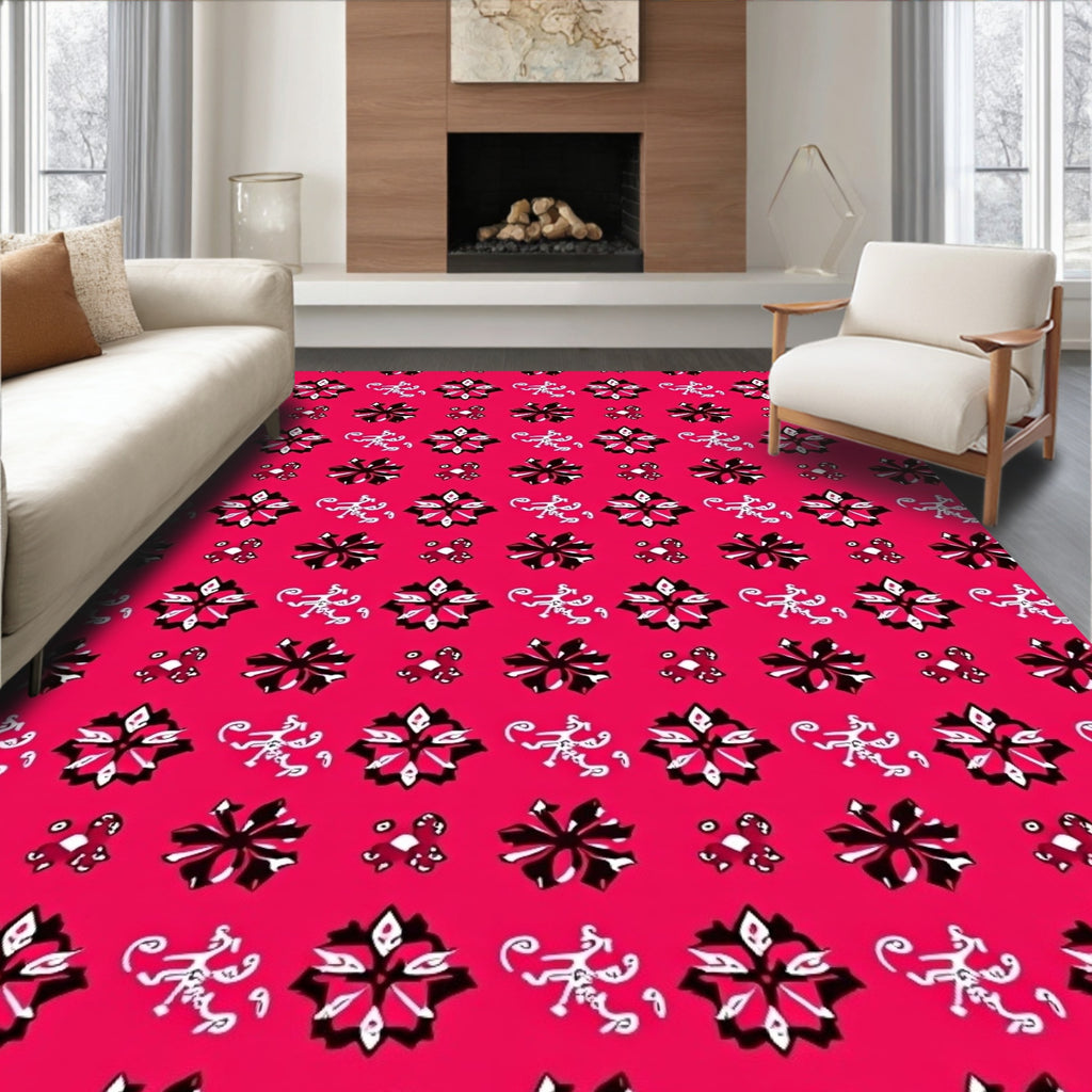 Floral Swirl Pattern Design Rug