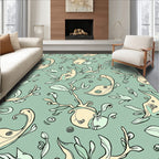 Abstract Swirls Plant Forms Pattern Rug