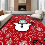 Whimsical Snowman Swirl Pattern Rug