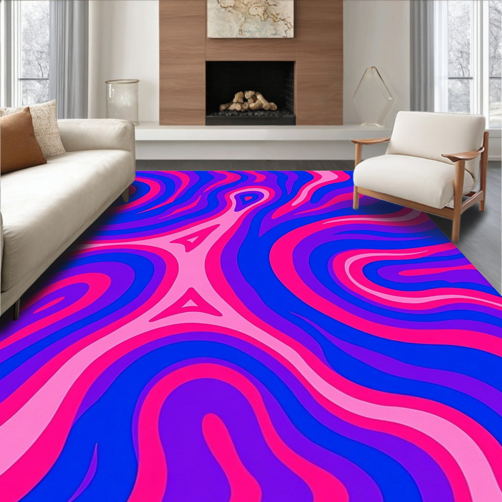 Vibrant Swirl Abstract Design Rug