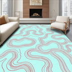 Wavy Red Line Abstract Pattern Rug