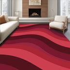 Modern Wavy Red Tones Rug