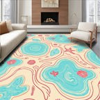 Coral Reef Organic Wave Pattern Rug