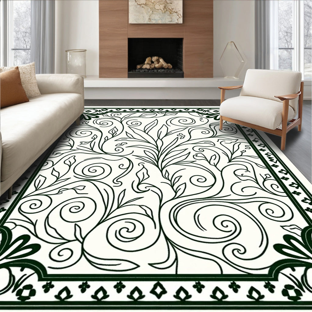 Classic Floral Swirls Patterned Rug
