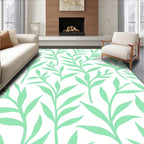 Soft Green Branching Foliage Rug