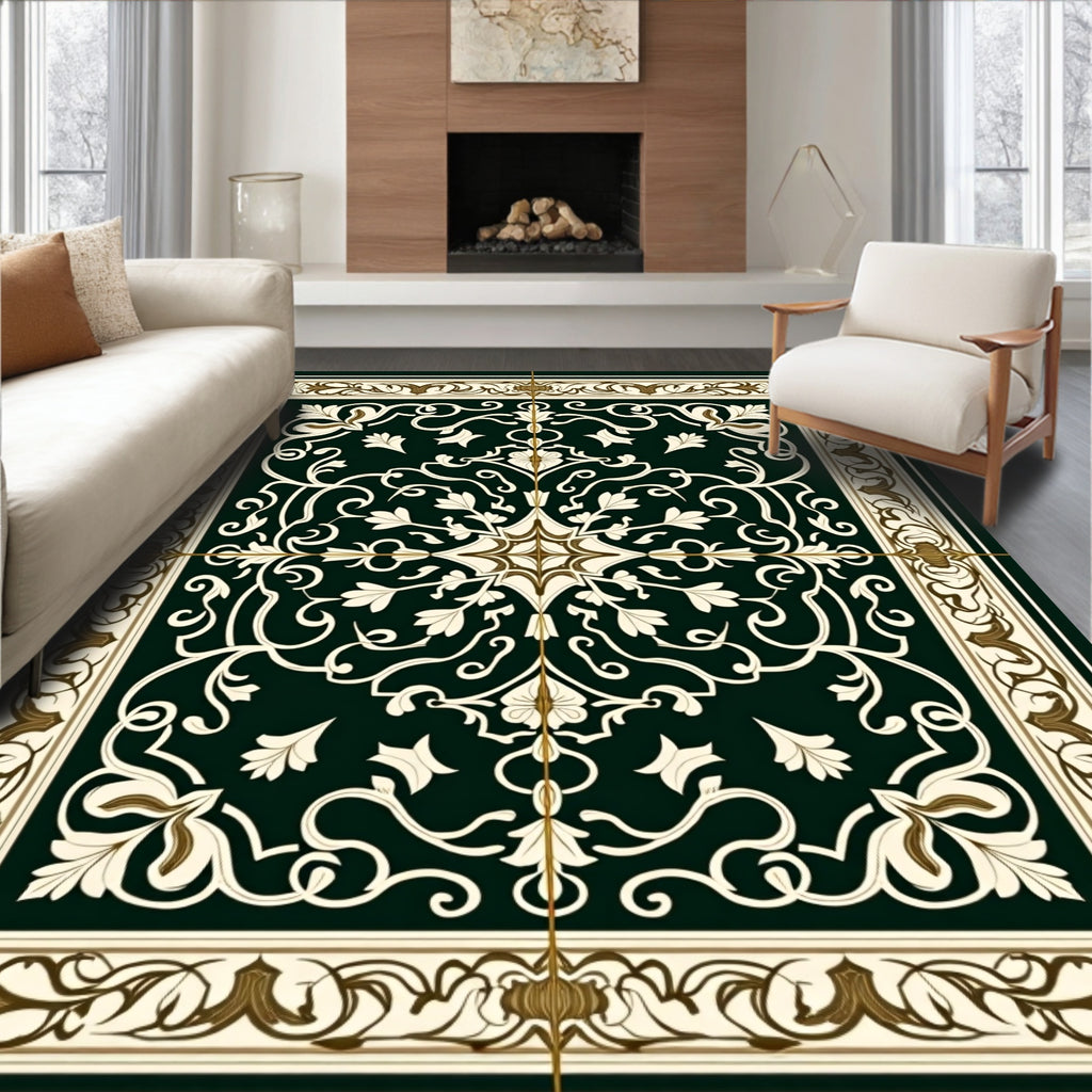 Classic Floral Inlay Pattern Rug