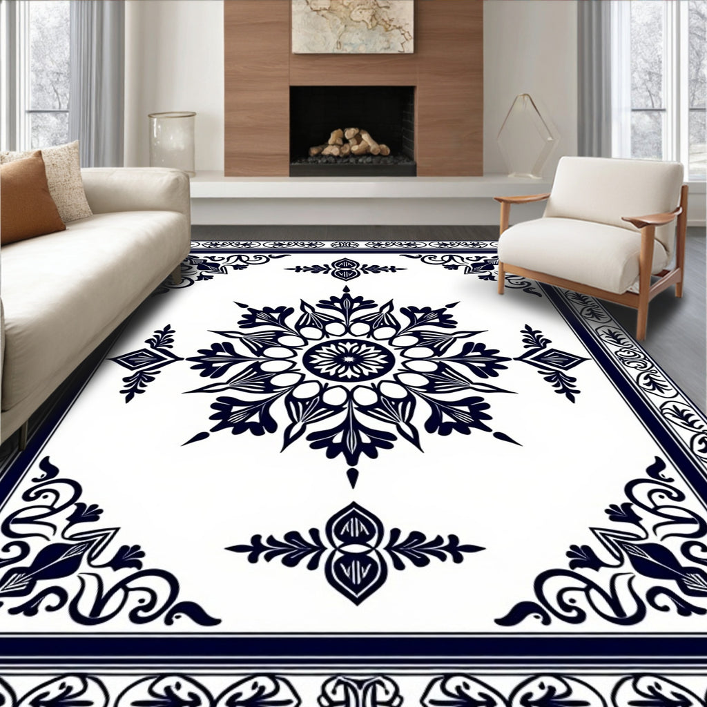 Classic Floral Symmetry Design Rug