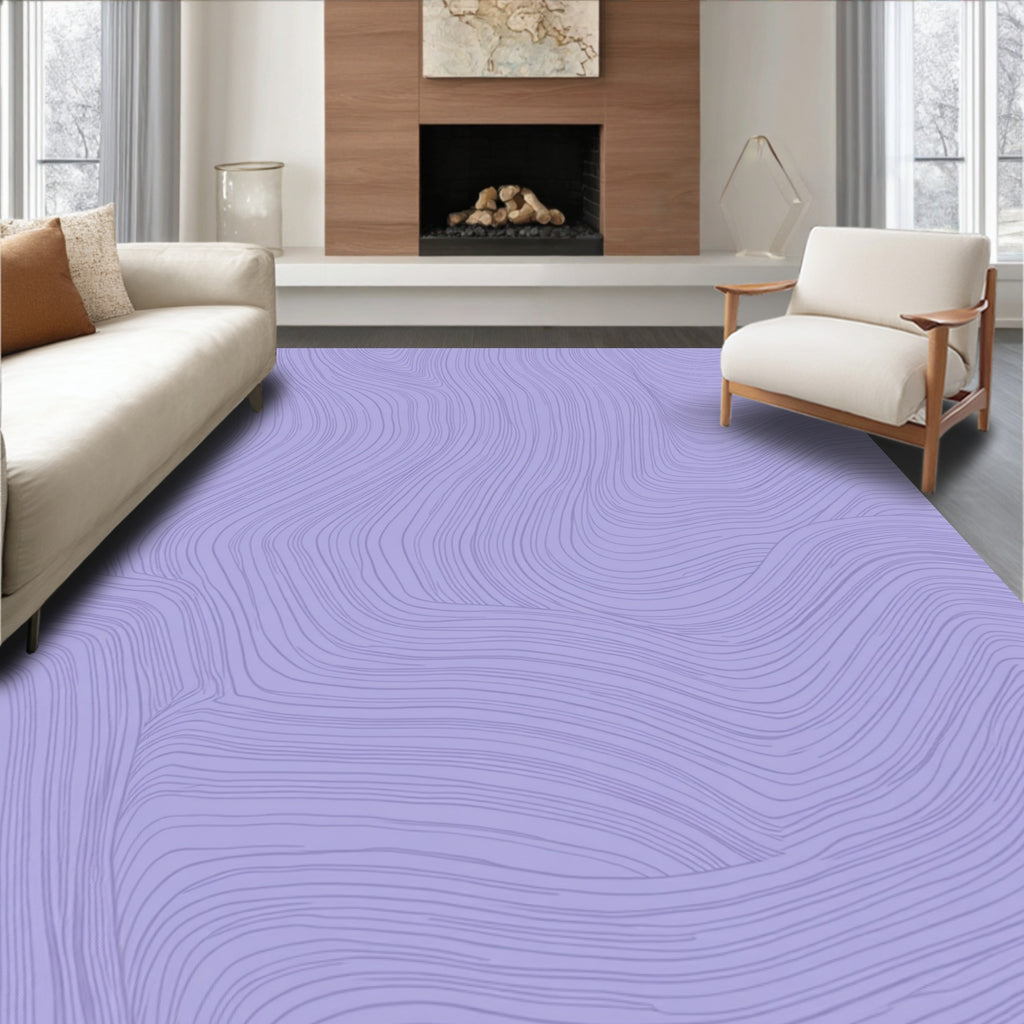 Pastel Wavy Line Art Design Rug