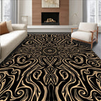Intricate Swirls Lines Pattern Rug