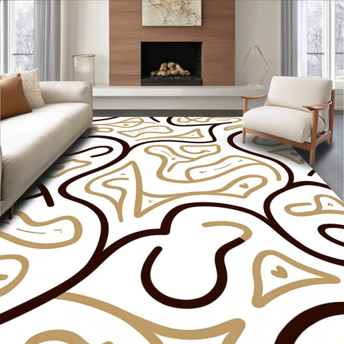 Abstract Swirl Contemporary Whimsical Design Rug
