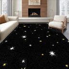 Cosmic Black Starry Night Rug
