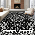 Monochromatic Intricate Mandala Pattern Rug