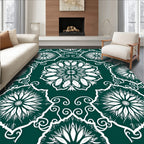Intricate Floral Mandala Pattern Rug