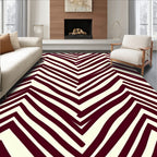 Bold Burgundy Zigzag Pattern Rug