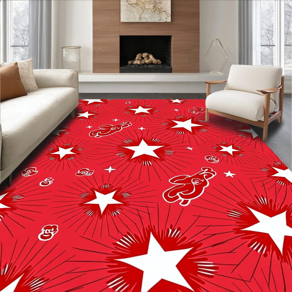 Radiant Starburst Rabbit Pattern Rug