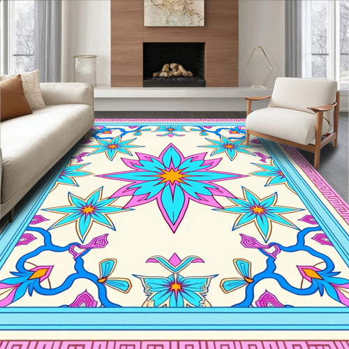 Abstract Floral Starburst Pattern Rug