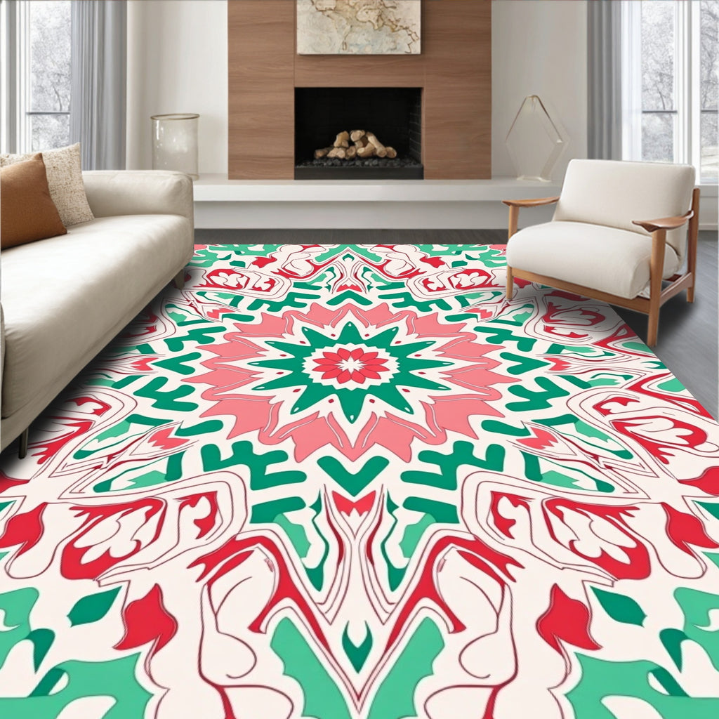 Festive Abstract Mandala Pattern Design Rug
