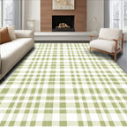Neutral Simple Plaid Pattern Rug