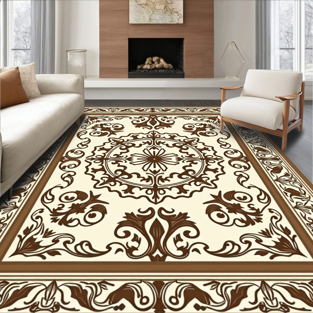 Classic Damask Floral Medallion Rug