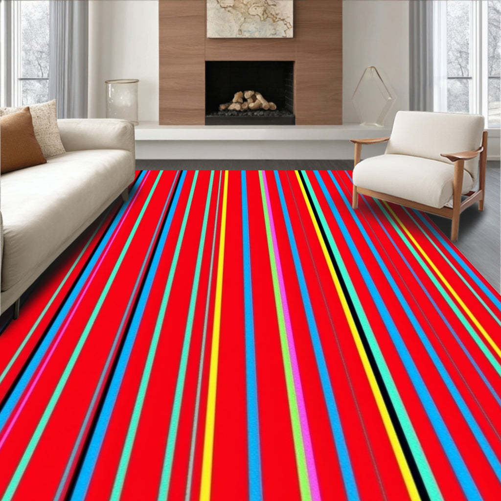 Bold Vertical Stripe Pattern Rug