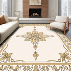 Golden Floral Centered Classic Design Rug