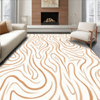 Organic Swirls Abstract Brushstroke Rug
