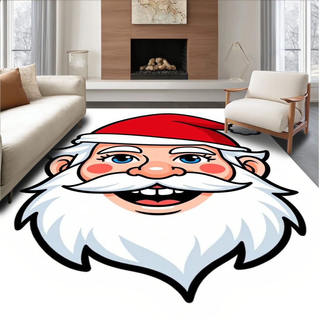 Jolly Santa Claus Festive Christmas Character Rug
