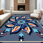 Vibrant Floral Mandala Art Rug
