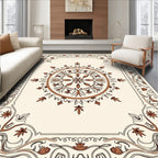 Intricate Floral Mandala Border Design Rug