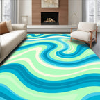 Abstract Swirl Wave Pattern Rug