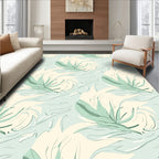 Abstract Pastel Tropical Leaves Pattern Rug
