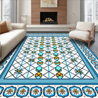 Geometric Floral Lattice Pattern Rug