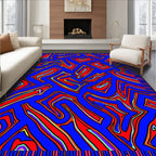 Vibrant Abstract Wavy Pattern Rug