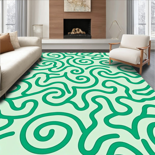 Abstract Swirls Patterned Design Rug