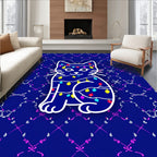 Cute Cat String Lights Pattern Rug