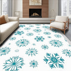 Teal Snowflake Scatter Rug