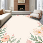 Delicate Floral Border Design Rug