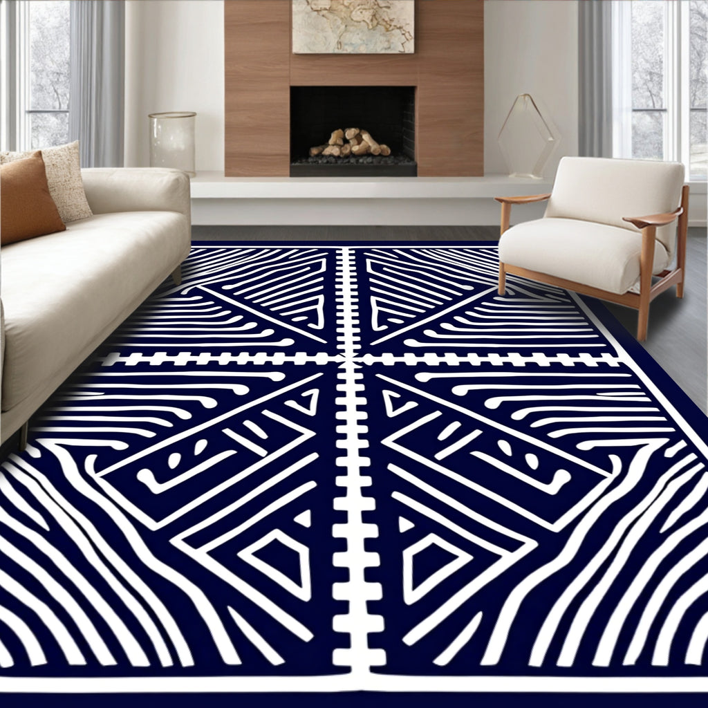 Abstract Geometric Linear Design Rug