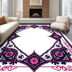 Floral Medallion Border Design Rug
