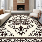 Ornate Floral Vine Border Rug