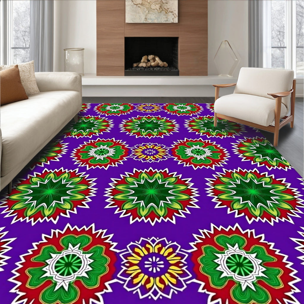 Vibrant Mandala Patterned Rug