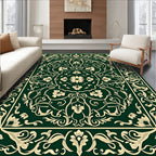 Ornate Floral Square Patterned Rug