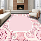 Abstract Pink Rose Swirl Pattern Rug