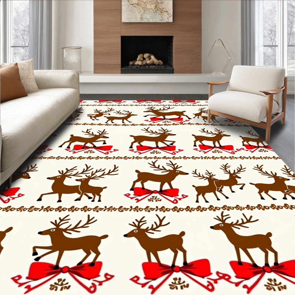 Christmas Theme Deer Pattern Rug