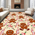 Whimsical Gingerbread Man Holiday Pattern Rug